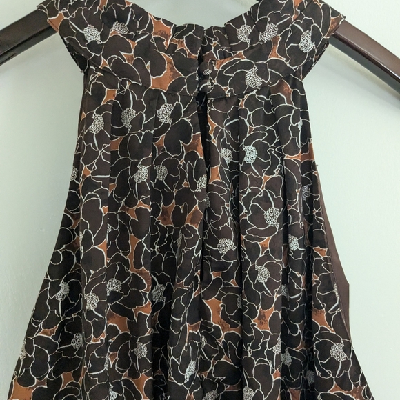 NWOT Banana Republic Brown Floral Halter Midi Dress Size Large - Picture 6 of 6